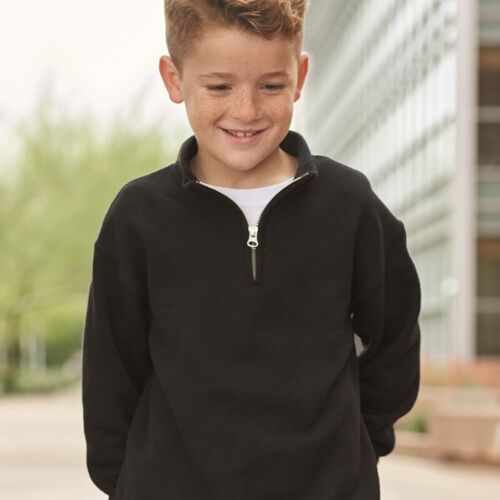 Nublend® Youth Quarter-Zip Cadet Collar Sweatshirt Thumbnail