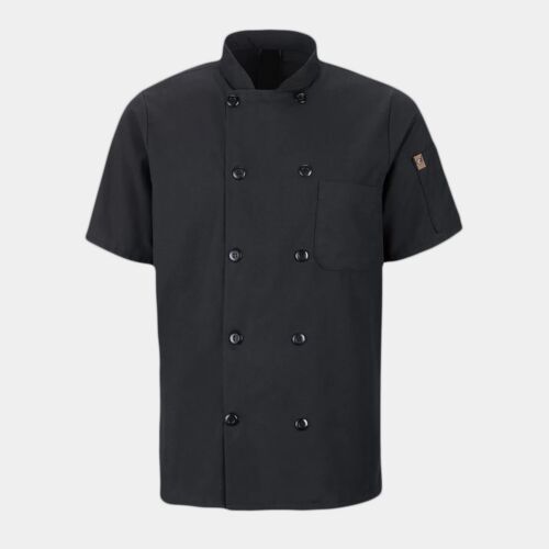 RED KAP® CHEF DESIGNS® SHORT SLEEVE CHEF COAT WITH OILBLOK + MIMIX™ Thumbnail