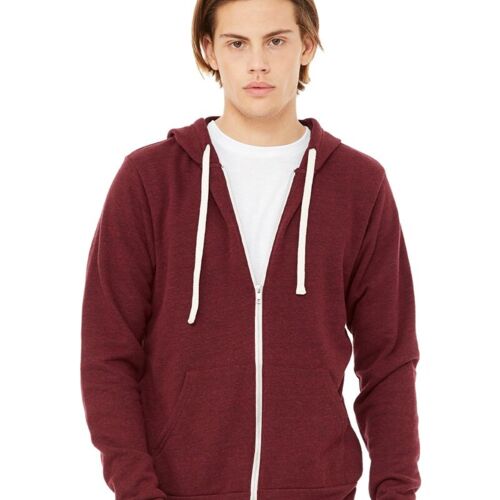 Unisex Triblend Sponge Fleece Full-Zip Hoodie Sweatshirt Thumbnail