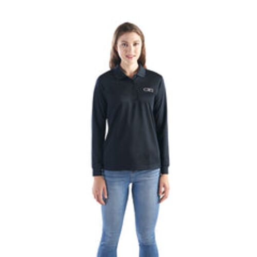 Ladies Long Sleeve Pique Mesh Polo Thumbnail
