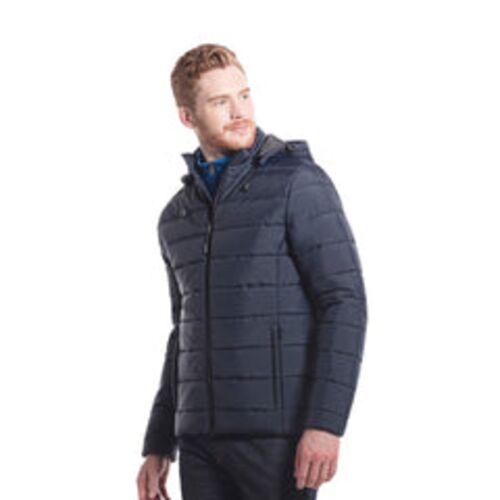 Men's Puffy Jacket With Detachable Hood Thumbnail