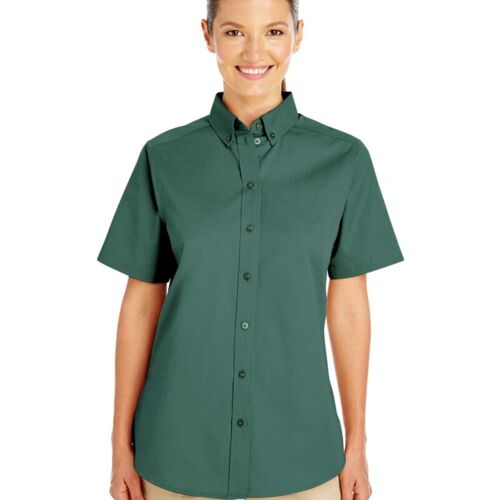 Women's Foundation Cotton Short Sleeve Twill Dress Shirt with Teflon Thumbnail