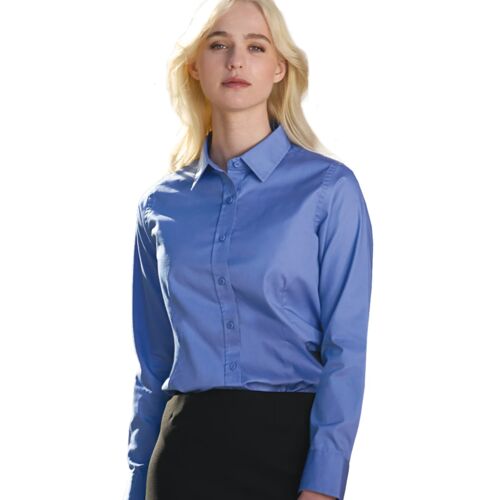 Ladies Poly-Cotton Twill Long Sleeve Easy-Care Shirt Thumbnail
