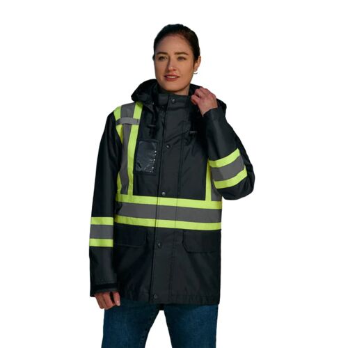 Full Length HI-VIZ Raincoat with Detachable Hood Thumbnail