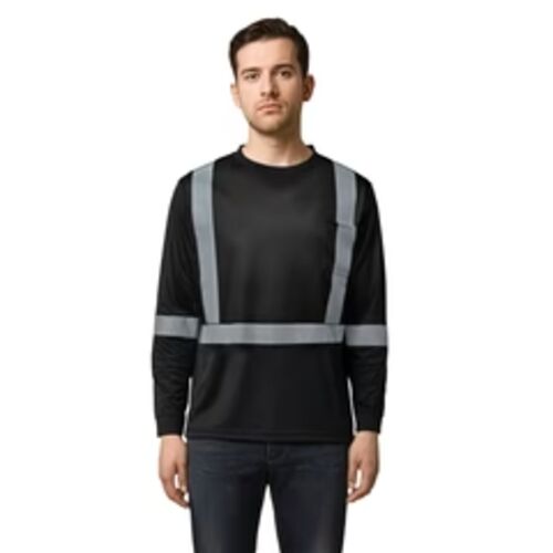 Long Sleeve Hi-VIS T-Shirt with Segmented Stripes Thumbnail
