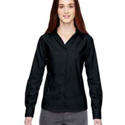 Ladies' Precise Wrinkle-Free Two-Ply 80's Cotton Dobby Taped Shirt Thumbnail